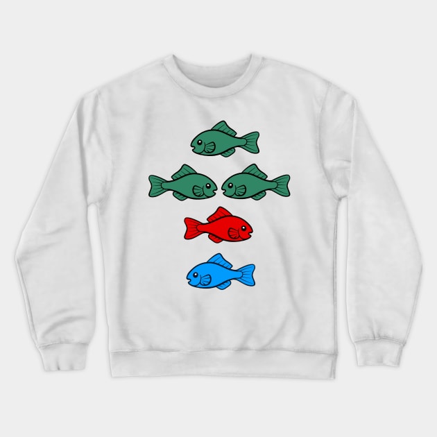 Red Fish Blue Fish Crewneck Sweatshirt by DahlisCrafter